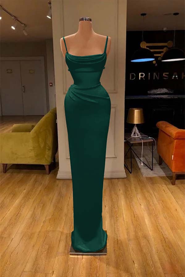 Red Spaghetti-Straps Mermaid Prom Dress