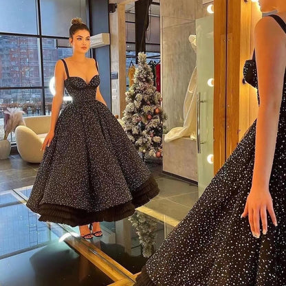 Amazing Spaghetti-Strap Sweetheart Ball Gown Beads Prom Dress With Lace