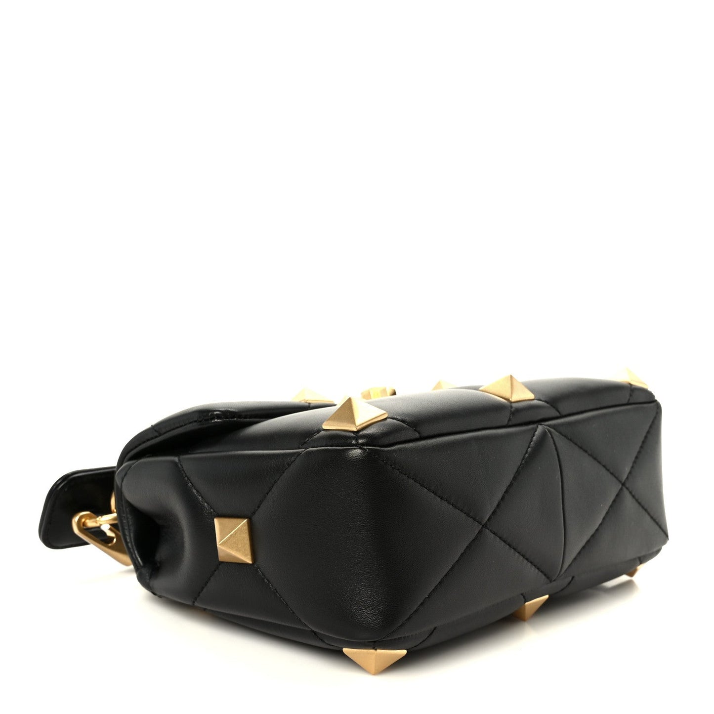 Nappa Medium Roman Stud Shoulder Bag Black