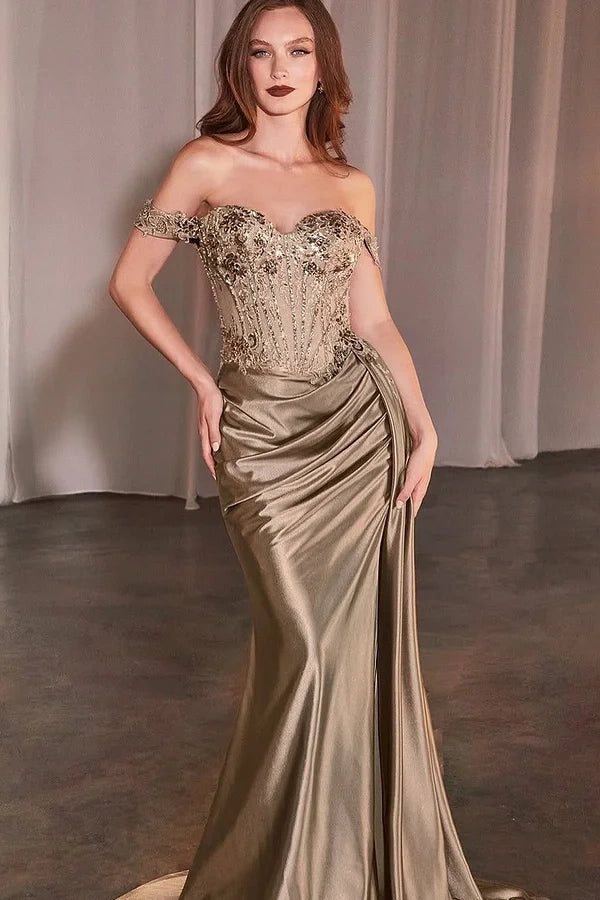Red Sleeveless Strapless Off-Shoulders Sweetheart Mermaid Prom Dress
