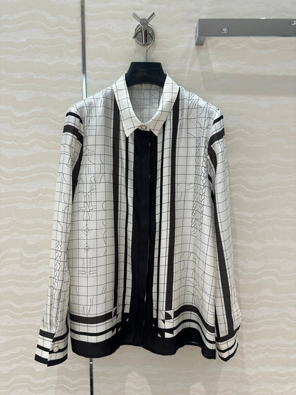 Hm 25 Coaching Deja Vu Shirt White Black Silk