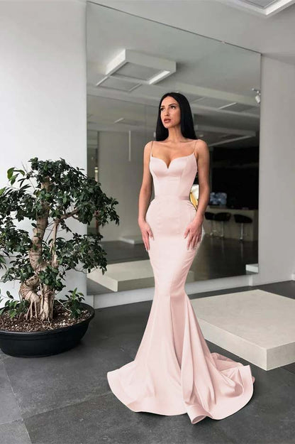 Long Mermaid Prom Dress Spaghetti-Straps