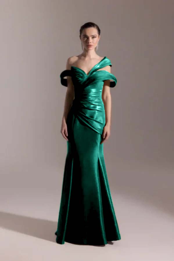 Strapless Off Shoulder Mermaid Sleeveless Prom Dress With Pleated