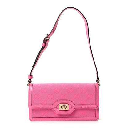 GG Monogram Scratch Lux Calfskin Mini Luce Shoulder Bag Blossom Rose Dark Blossom