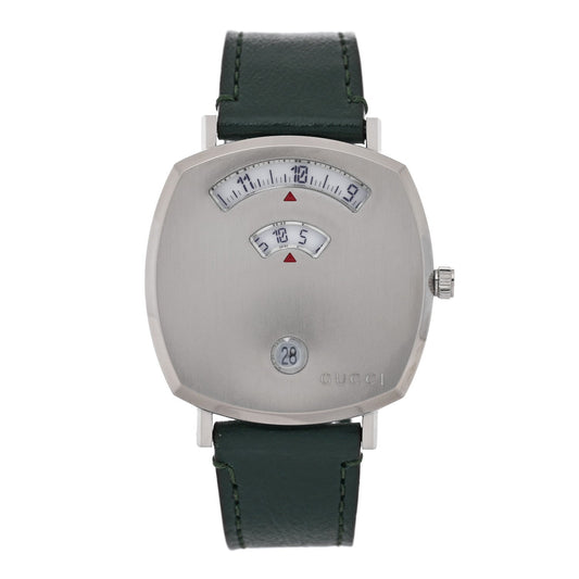 Stainless Steel Calfskin 35mm Grip Quartz Watch Green