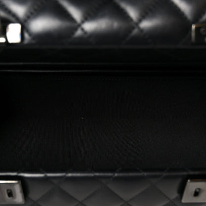 Lambskin Quilted Cockpit Flap Bag Black