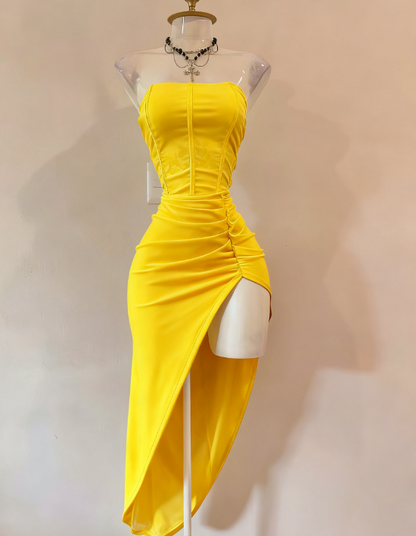 Burgundy Strapless Party Dress Bodycon Satin Short Evening Gowns Sexy Birthday Dresses HZ1024