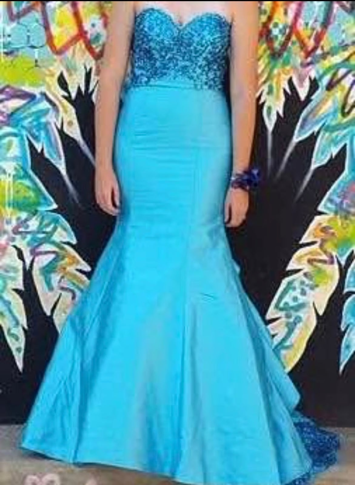 Elegant Strapless Mermaid Long Prom Dresses Satin Blue Evening Gowns ED04686