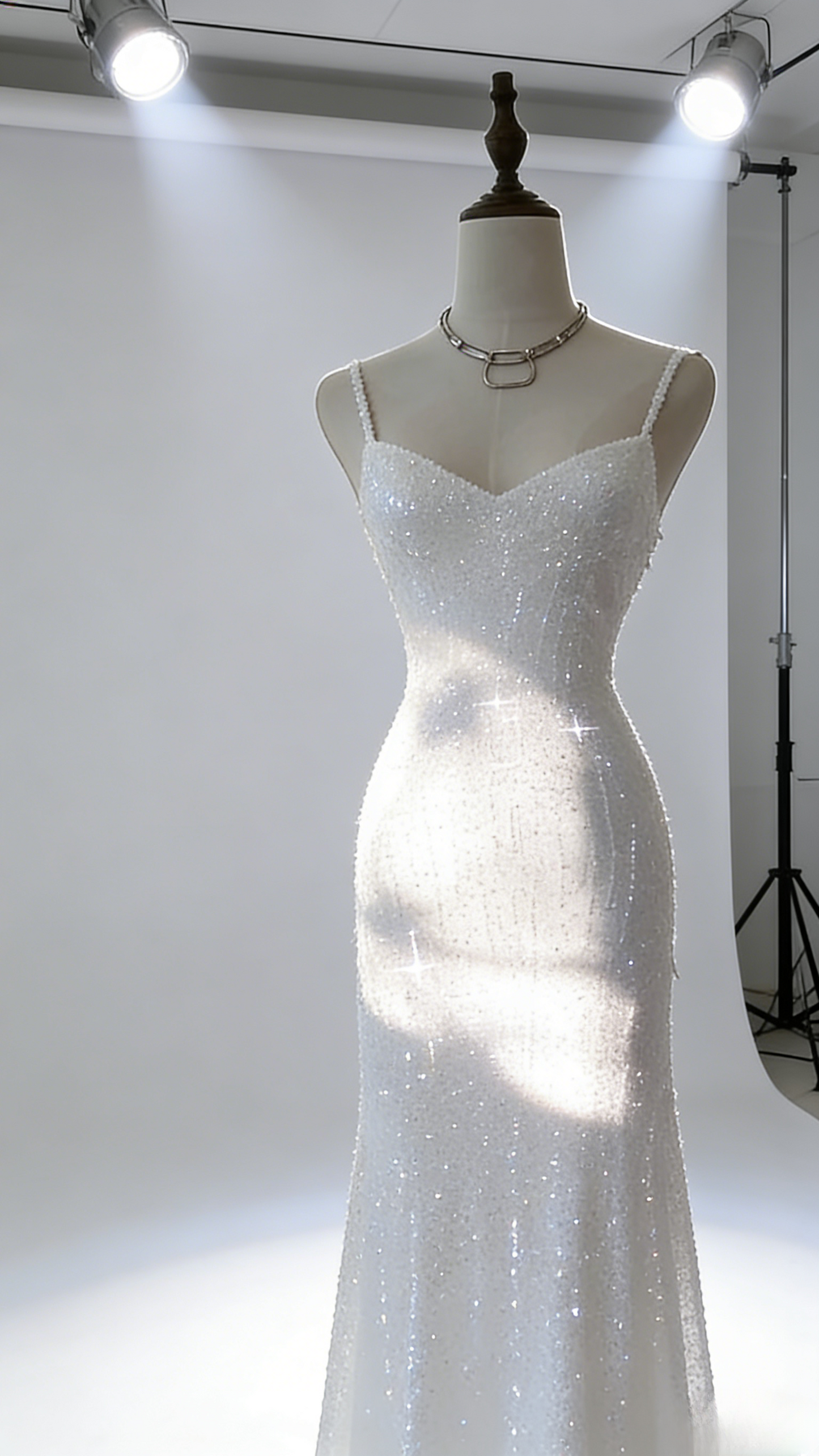 Chic Pink Long Prom Dresses Spaghetti Straps Sheath Evening Dresses Sequins Tulle Sleeveless Party Dresses ED06124