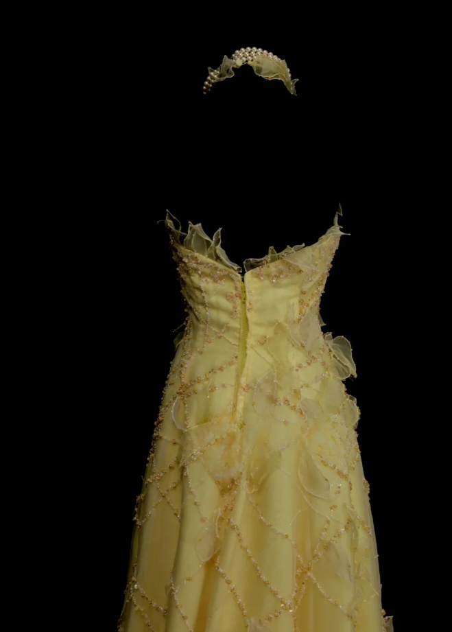 Chic Yellow Long Prom Dresses Beaded Tulle Halter A-Line Quinceanera Dresses Sleeveless Sweet 16 Dresses ED06164