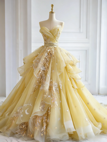 Chic Gray Blue Long Prom Dresses Tulle Applique Sweetheart A-Line Evening Dresses Sleeveless Birthday Dresses ED06211