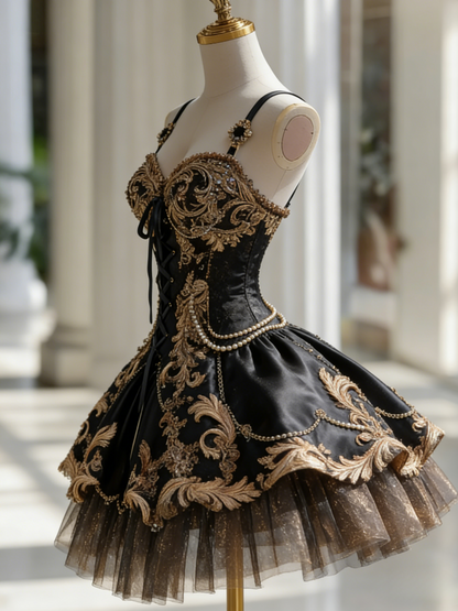 Cute A-Line Short Prom Dresses Spaghetti Straps Applique Black Birthday Dresses Tulle Sleeveless Party Dresses ED06223