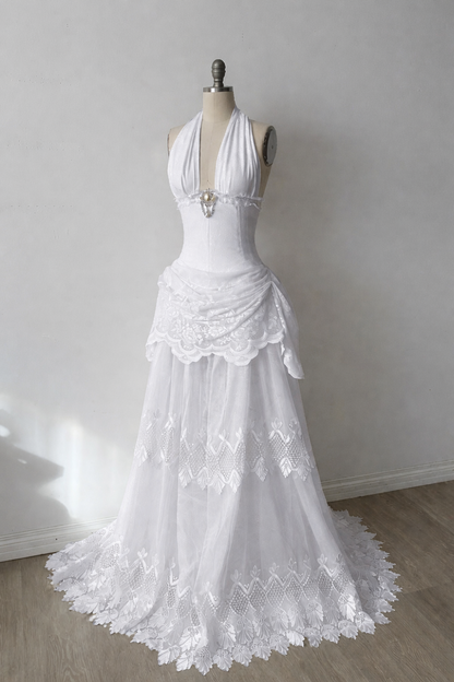 Chic Sheath Blue Long Prom Dresses Tulle V-neck Evening Dresses Sleeveless Party Dresses ED06297