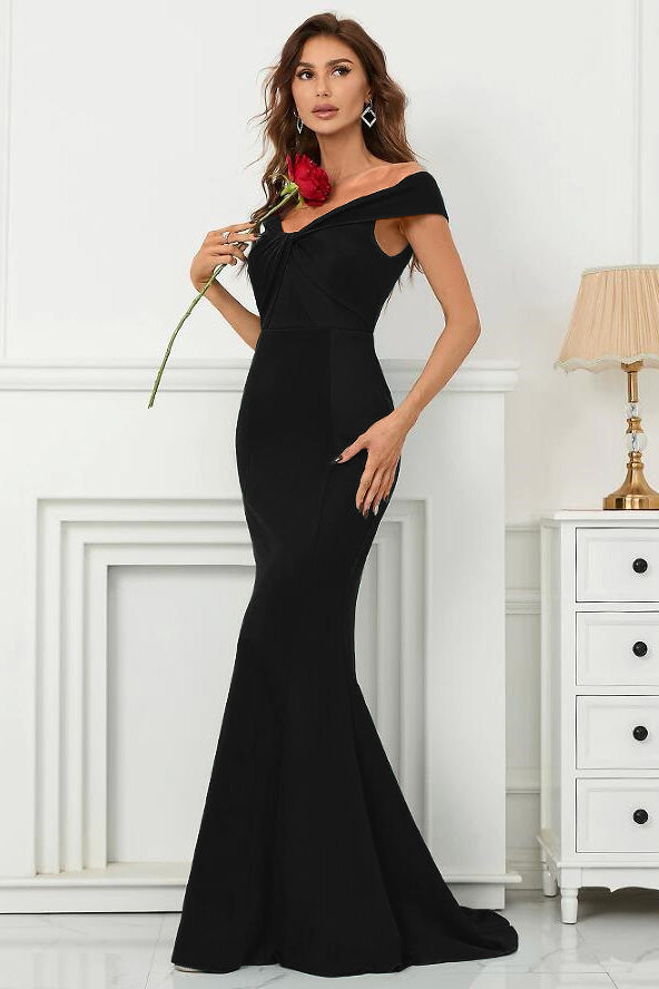 Dark Green Off-The-Shoulder Mermaid Sweetheart Evening Dress On Sale