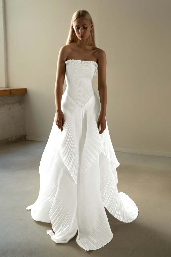 Chic Sleeveless Strapless Square A-Line Prom Dress