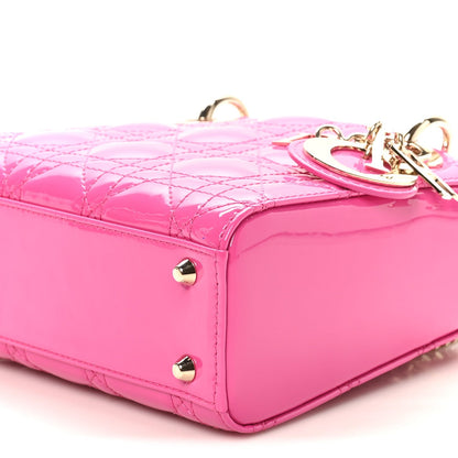 Patent Cannage Mini Lady Dior Pink