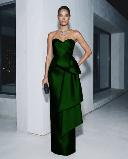 Elegant Sweetheart Sleeveless Evening Dress Floor Length Sheath