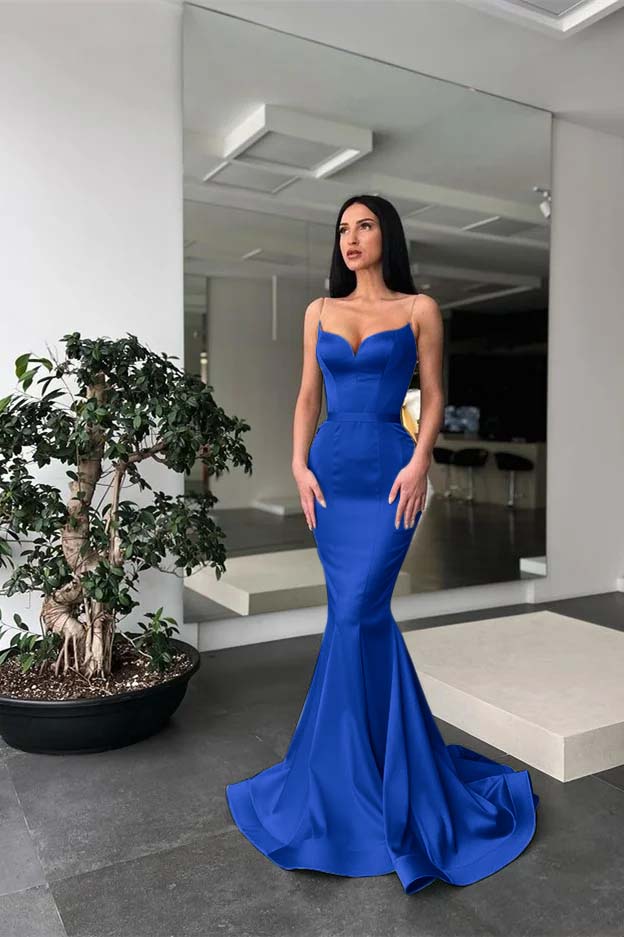 Long Mermaid Prom Dress Spaghetti-Straps