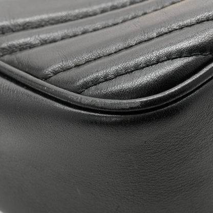 Calfskin Matelasse Small GG Marmont Chain Shoulder Bag Black