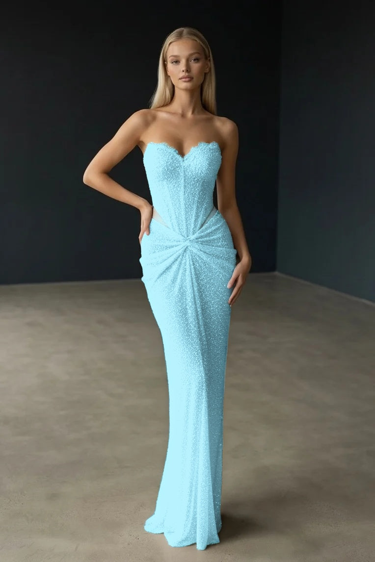 Gorgeous Sleeveless Sweetheart Fitted Evening Dress With Beading