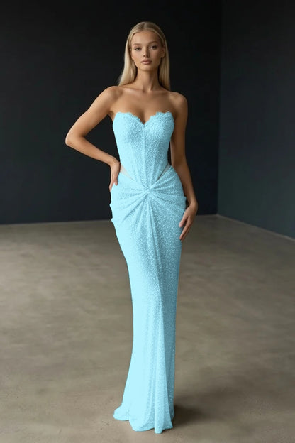 Gorgeous Sleeveless Sweetheart Fitted Evening Dress With Beading