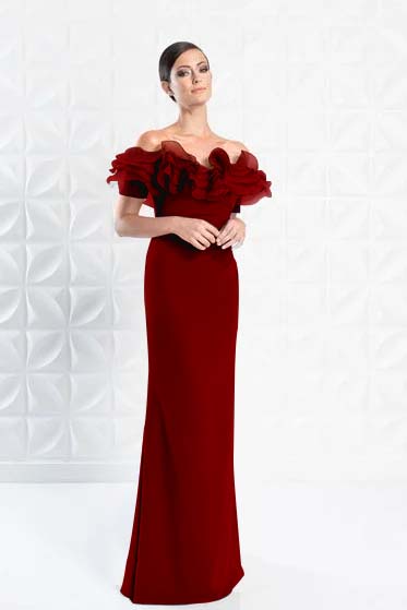Graceful Off-the-shoulder Blue Slimming Sleeveless Evening Dress