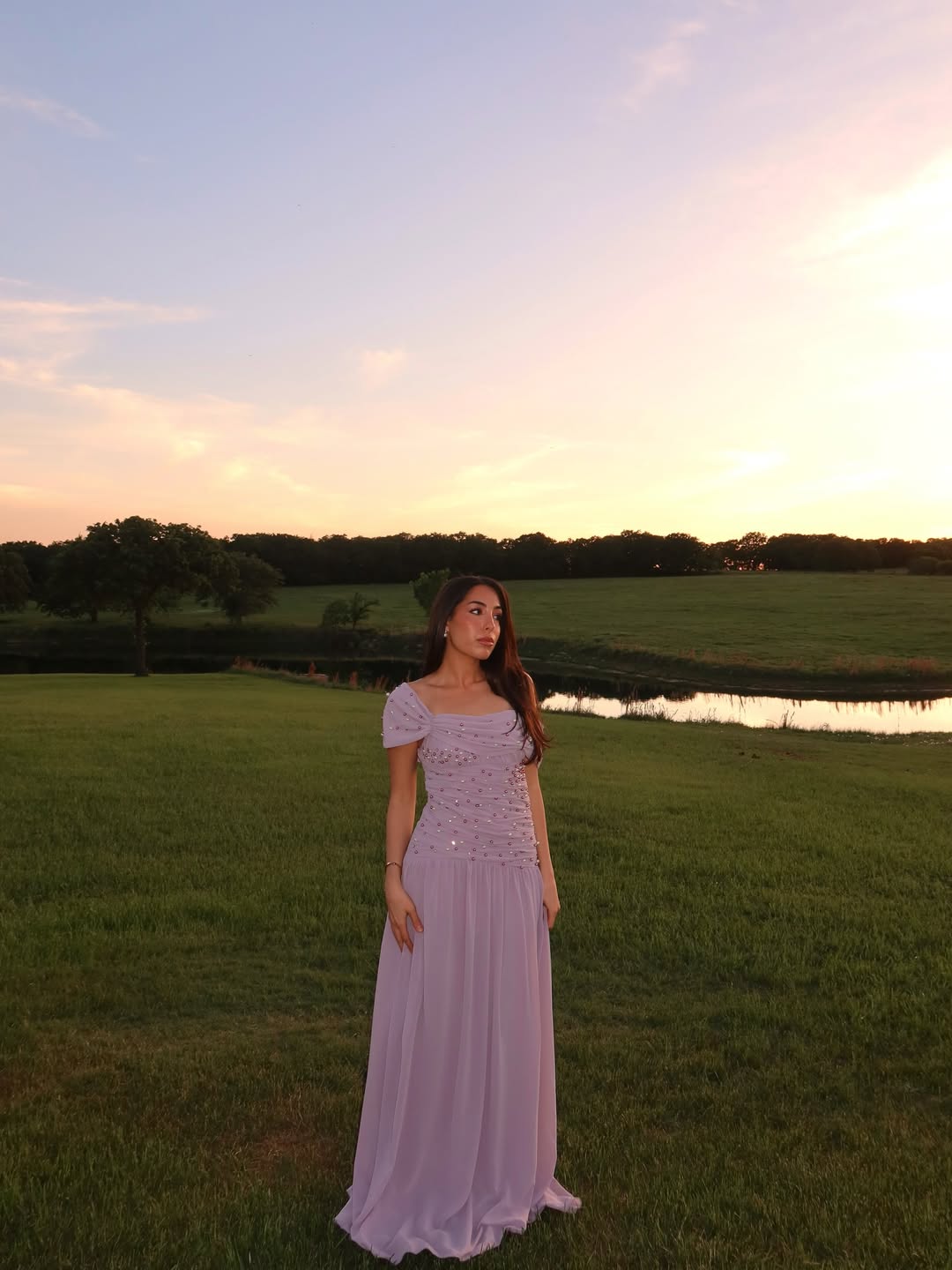 Chic Dusty Rose One Shoulder Chiffon Evening Dress With Beaded