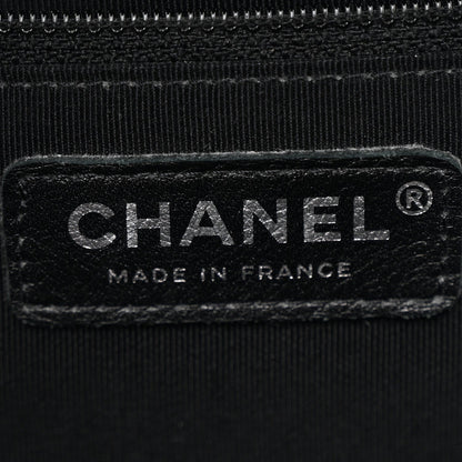 Lambskin Surpique Chevron Medium Single Flap Black