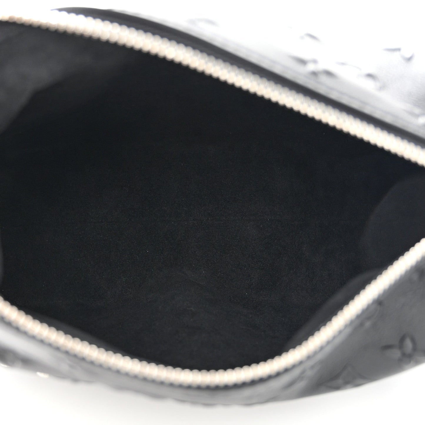 Calfskin Debossed Monogram Side Trunk Black