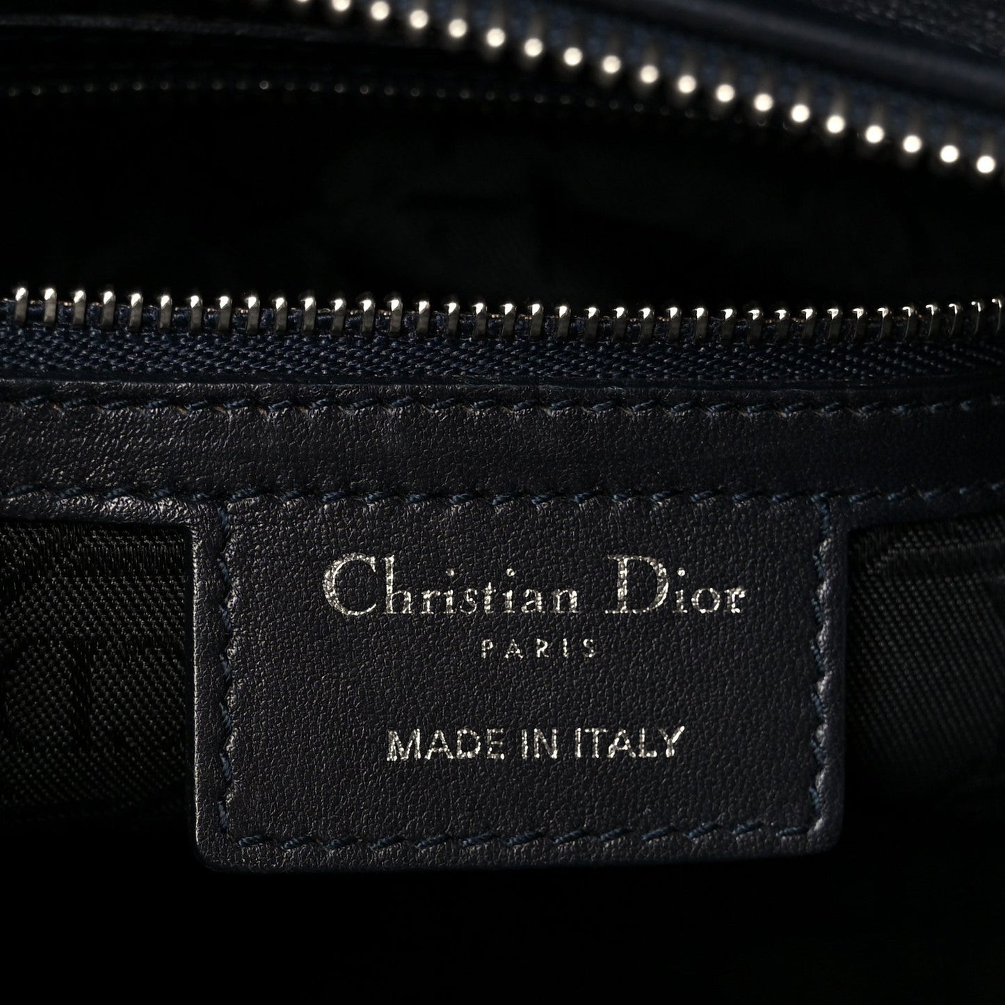 Lambskin Cannage Large Lady Dior Navy Blue