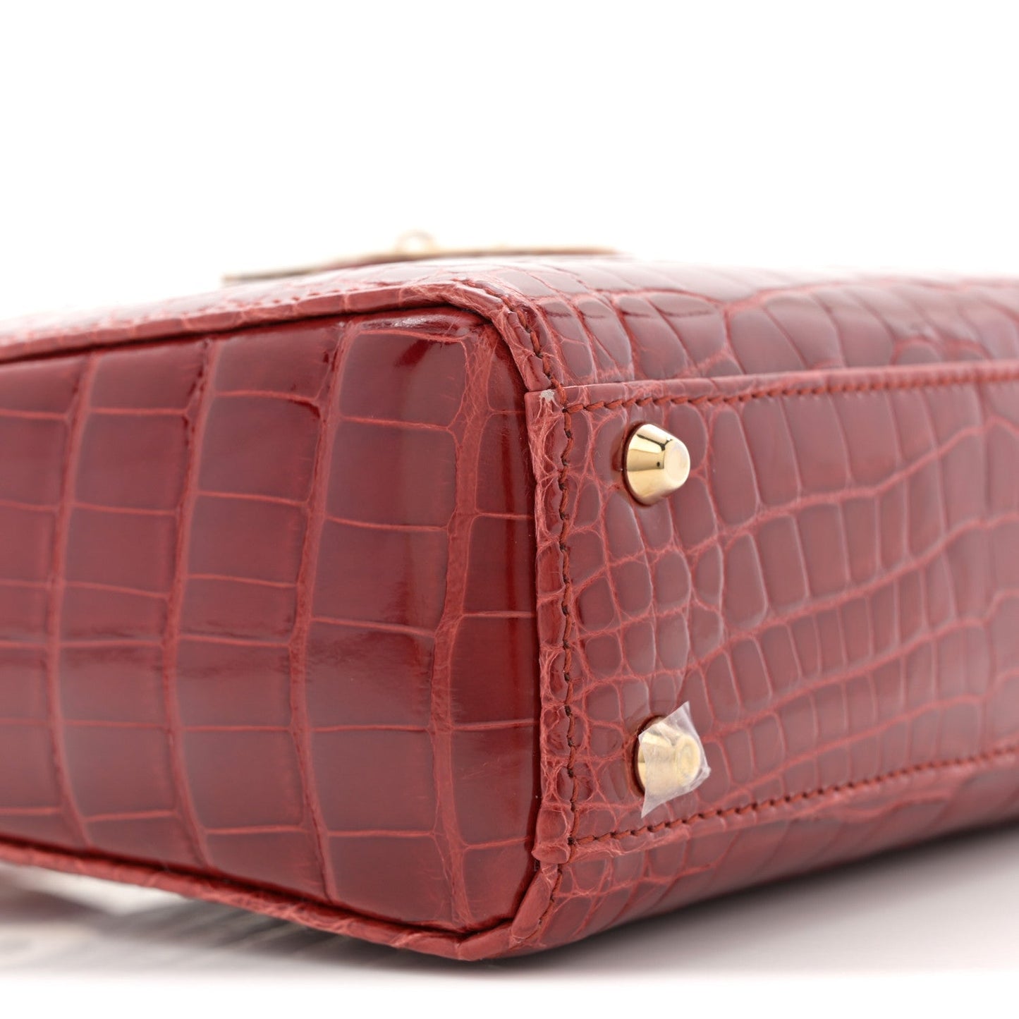 Alligator Mini Lady Dior Red
