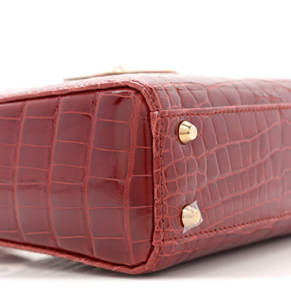 Alligator Mini Lady Dior Red