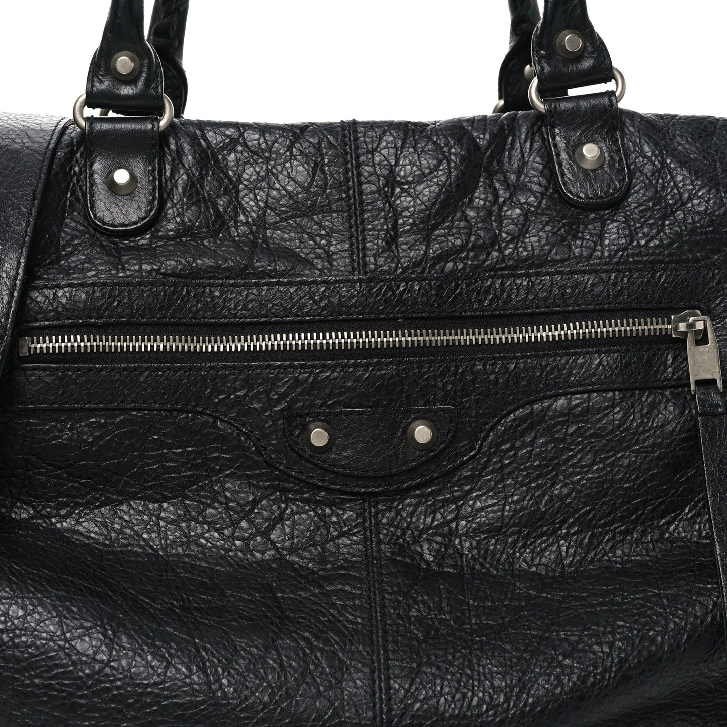 Agneau Classic Silver Hardware Weekender Black