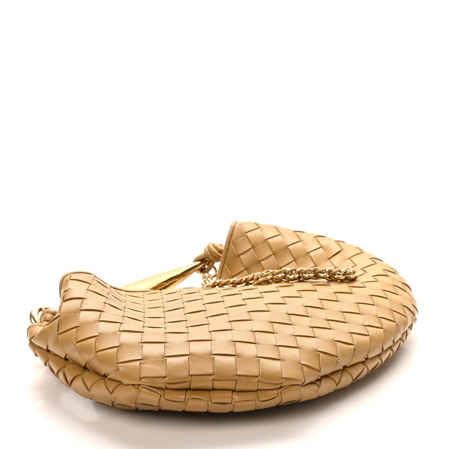 Nappa Intrecciato Sardine With Chain Bag Dark Praline