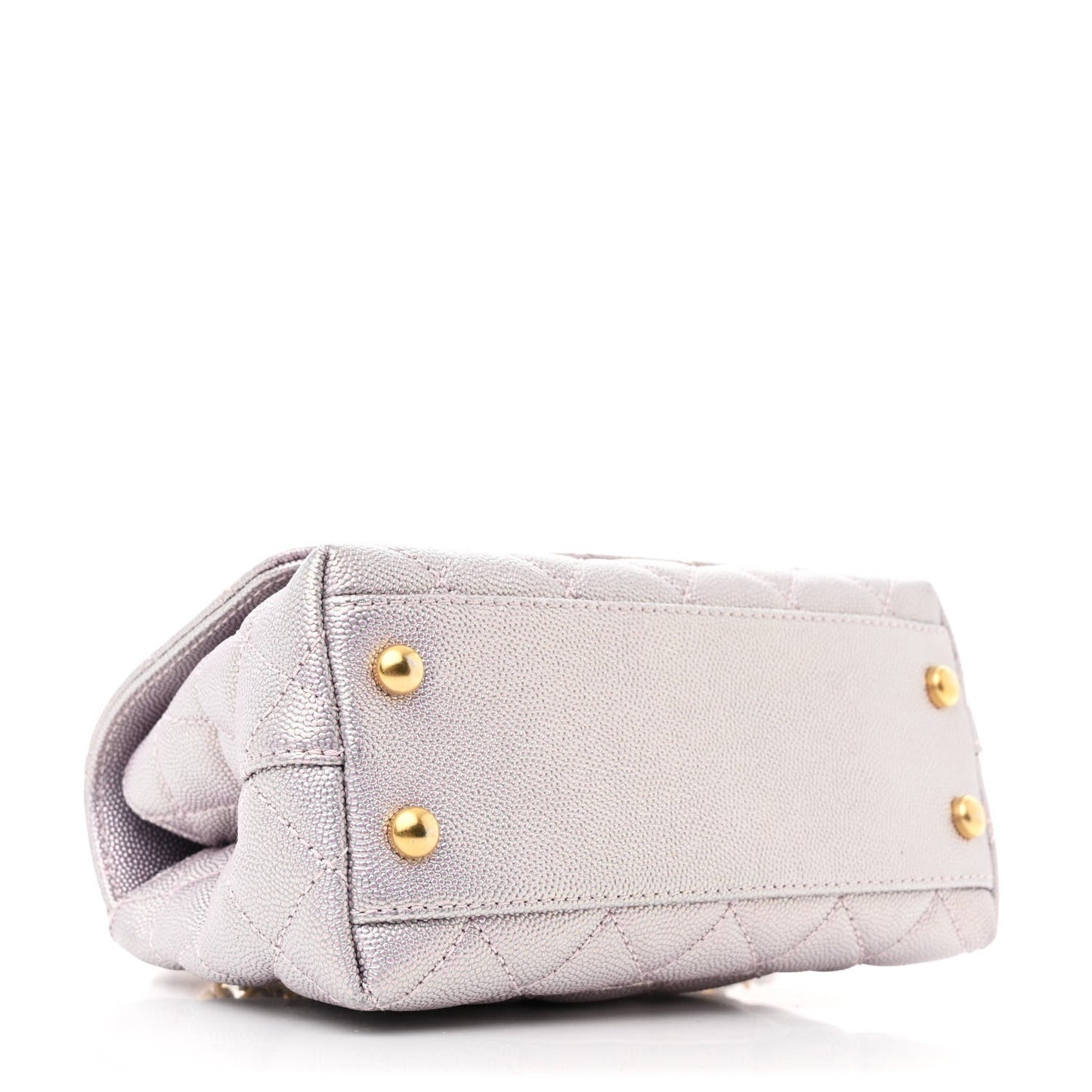 Metallic Caviar Quilted Extra Mini Coco Handle Flap Light Pink