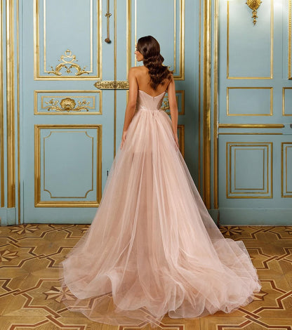 Sleeveless V-Neck A-Line Prom Dress With Sequins