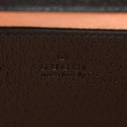 Textured Dollar Calfskin Web Mini Diana Tote Bag Black