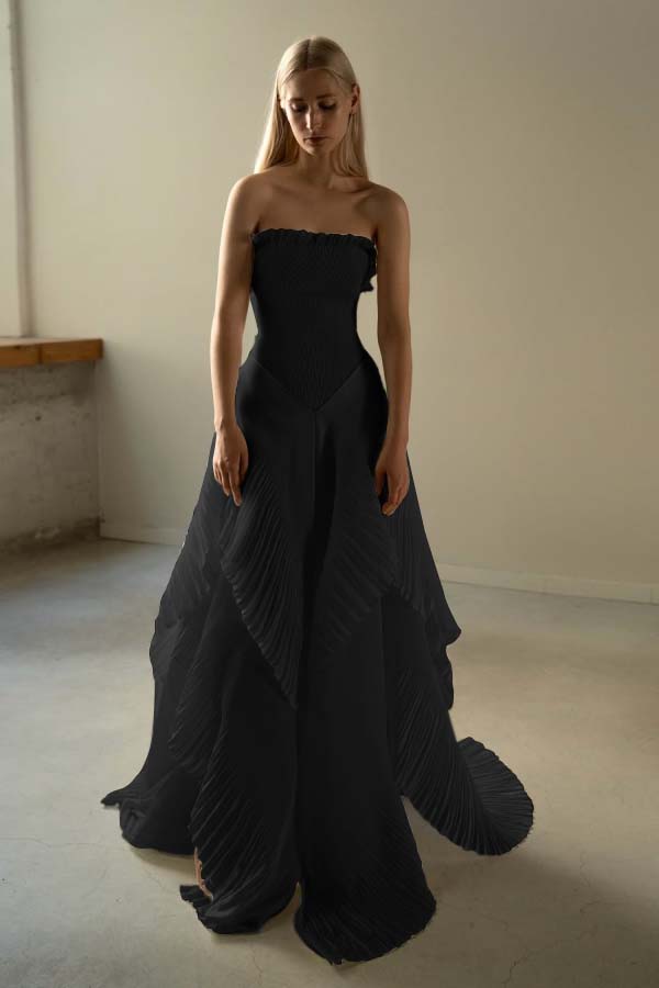 Chic Sleeveless Strapless Square A-Line Prom Dress