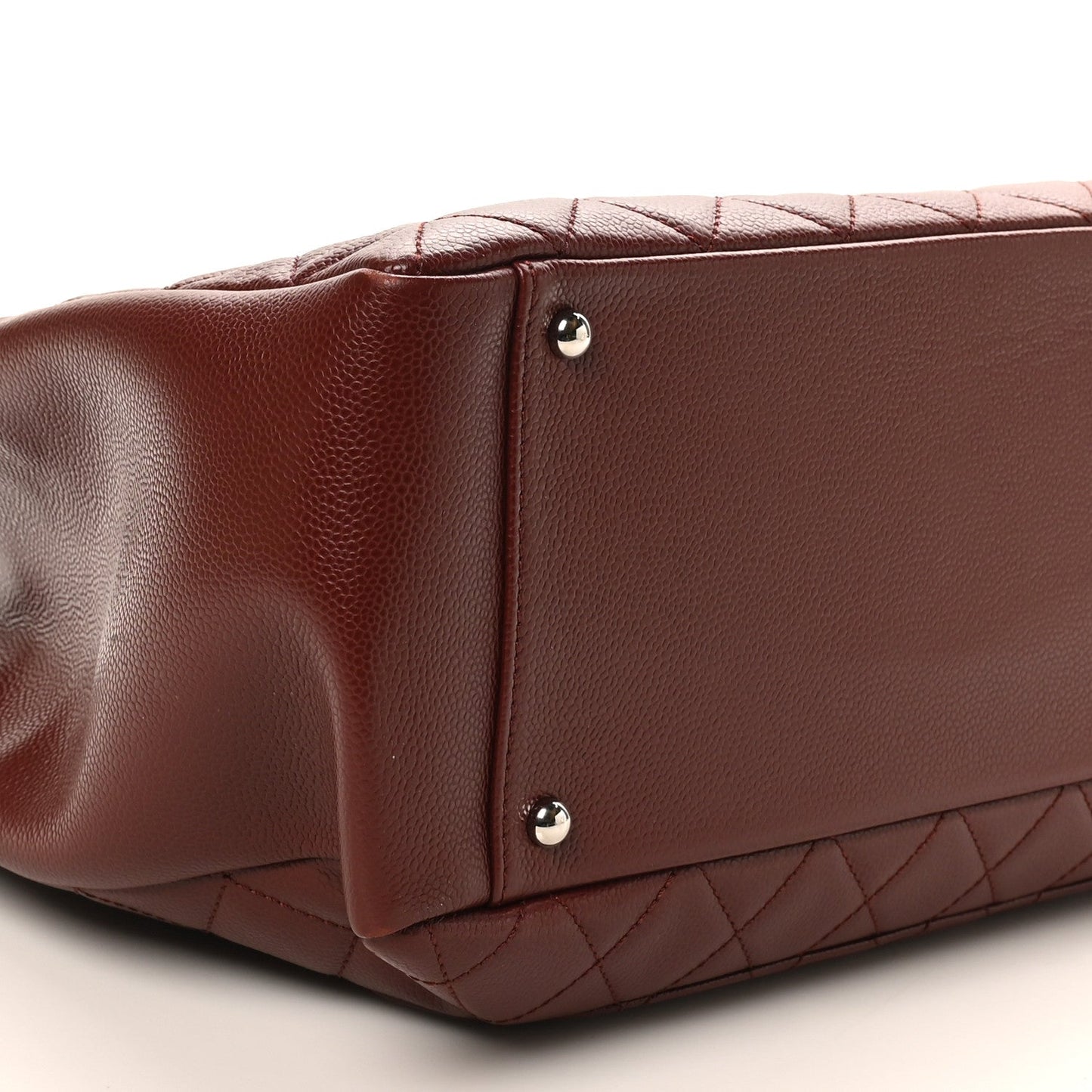Caviar Quilted XL Grand Shopping Tote GST Dark Burgundy