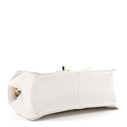 Caviar Quilted Mini Sweet Classic Flap White