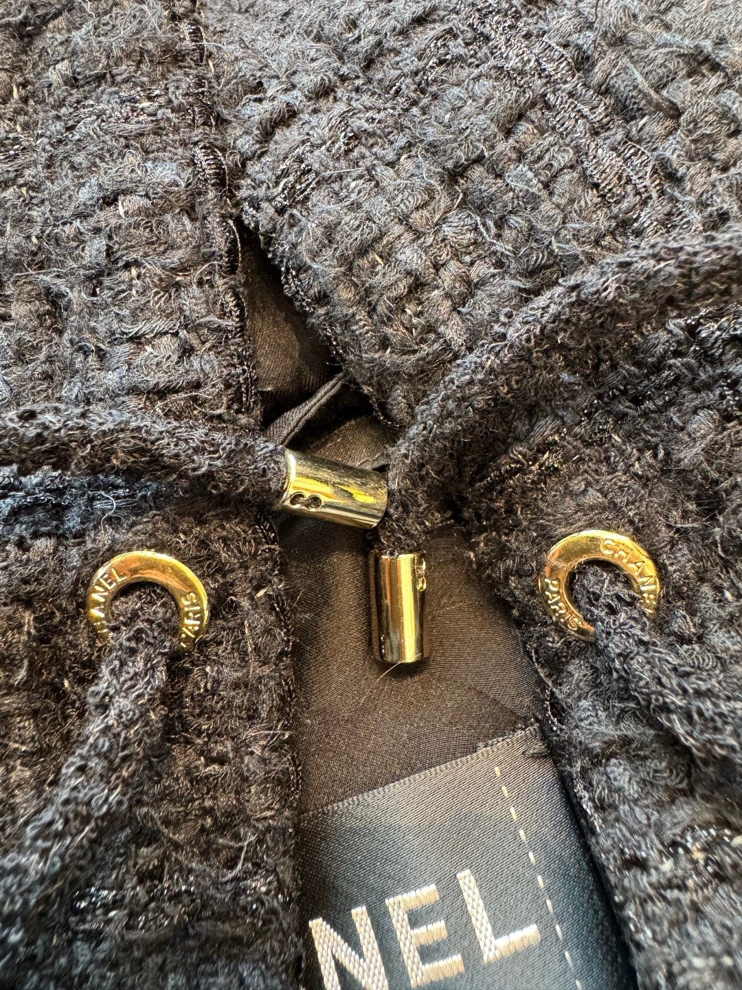 CC 25B Black Plaid Hooded Tweed Jacket