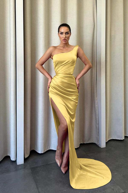 Amazing Rose Pink Mermaid Evening Dress Slit Strapless