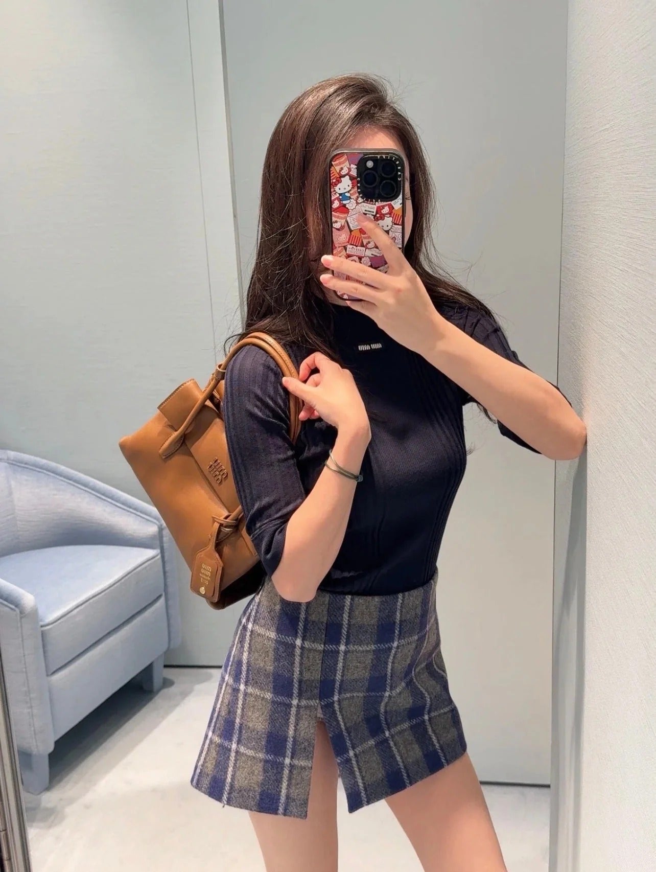 MIUMIU SLIT MINI SKIRT STYLE 769