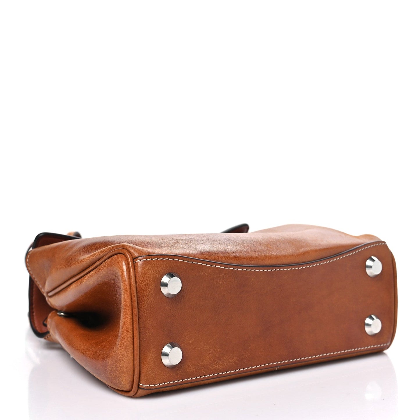 Vegetable Tanned Lambskin Mini Rodeo Top Handle Handbag Tan Cowboy