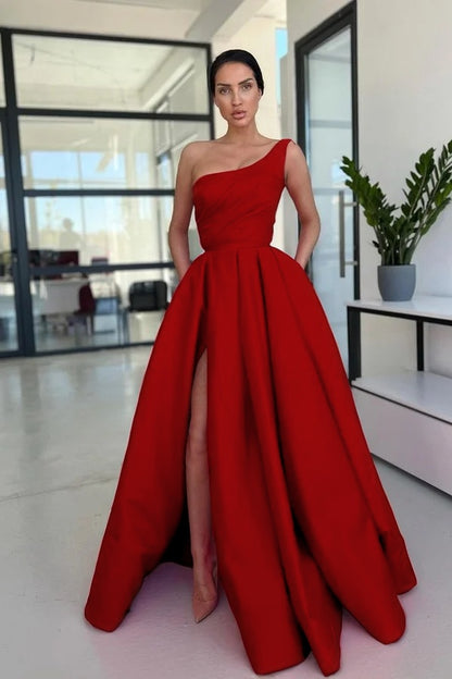 Glamorous Rose Pink A Line Evening Dress Simple