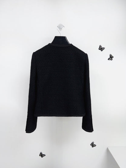 Celine Jacket Black Gold Wool Cotton 290442
