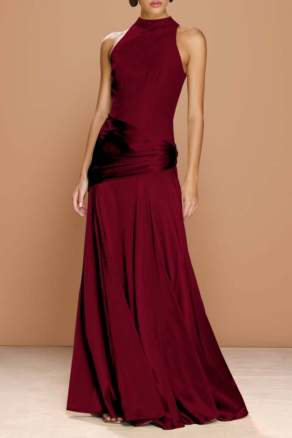 Chic Sleeveless High Neck Prom Dress With Embroidery