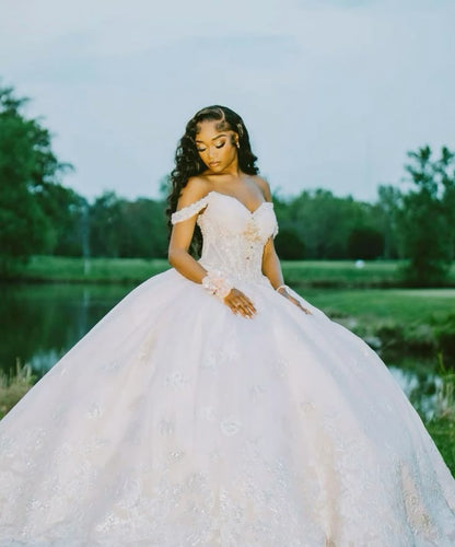 Princess Pink Ball Gown Off the Shoulder Appliques Tulle 16th Birthday Dress Prom Dress SH3842