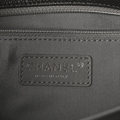 Caviar Quilted Medium French Riviera Flap Grey
