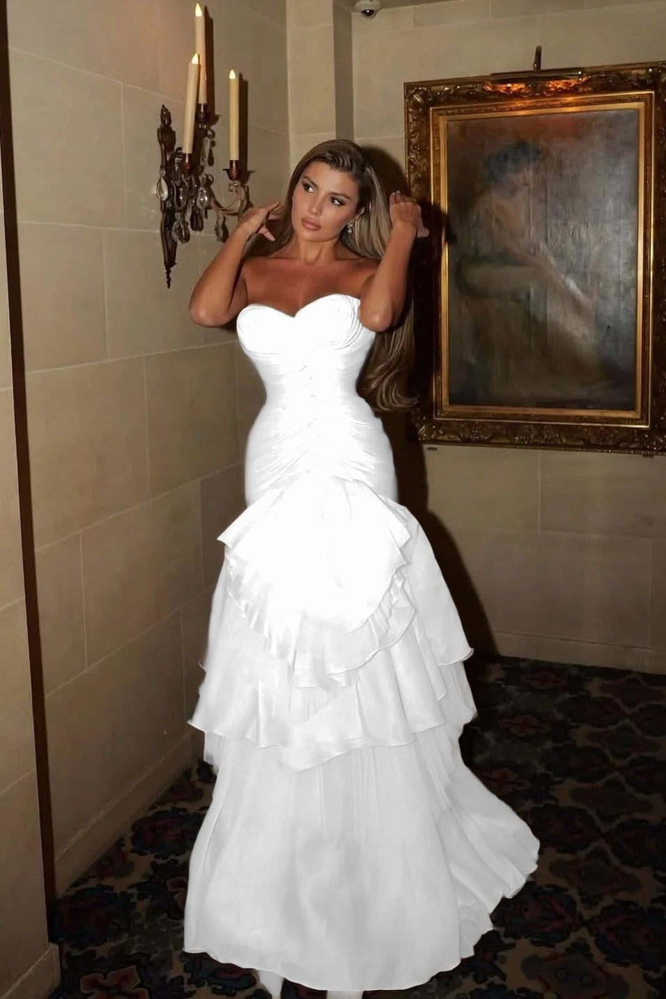 Chic Strapless Sleeveless Sweetheart Prom Dress With Pleated